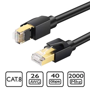 CAT8 Ethernet Cable SFTP Shielded Network LAN Patch RJ45 40Gbps 2000Mhz 26AWG - Picture 1 of 6