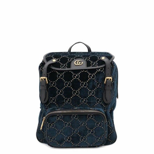Gucci GG Velvet Mini Zaino Blu Velluto GG Monogram Donna Collezione