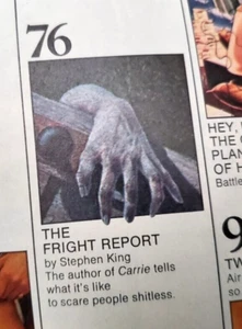 STEPHEN KING ON FEAR - THE FRIGHT REPORT, Magazine article from 1978 - Imagen 1 de 1