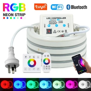 RGB LED Neon Strip Lights Color Change Bluetooth Rope Waterproof Bar Adv 220V - Picture 1 of 12