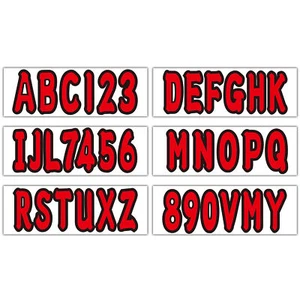 Boats & Personal Watercraft Red Numbers and Letters Sticker Kit 4 Sets 3" Marine - Bild 1 von 6