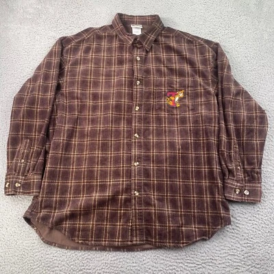 Винтажная мужская футболка Tigger Disney World размер XL с вышивкой на пуговицах вельвет - Изображение 1 из 4