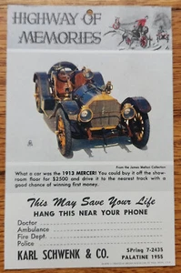 Postal publicitaria Karl Schwenk Insurance Co Palatine Illinois 1955 automática - Imagen 1 de 1