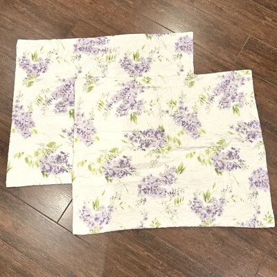 Juego de 2 fundas de almohada florales de algodón púrpura acolchado Laura Ashley Revman lilas Foto 1 de 4