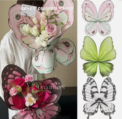 Butterfly Wings Wrapping Paper Chromatic Florist Bouquet Package Material DIY - Image 1 of 4