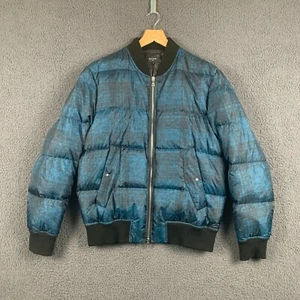 PAUL SMITH Jacket Mens L Navy Blue Puffer Down Bomber Insulated Stretch Full Zip - Picture 1 of 14