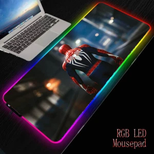 Spider Man Mouse Pad, RGB LED Gaming Mouse Pad XXL, Tappetino Mouse LED Grande - Foto 1 di 9