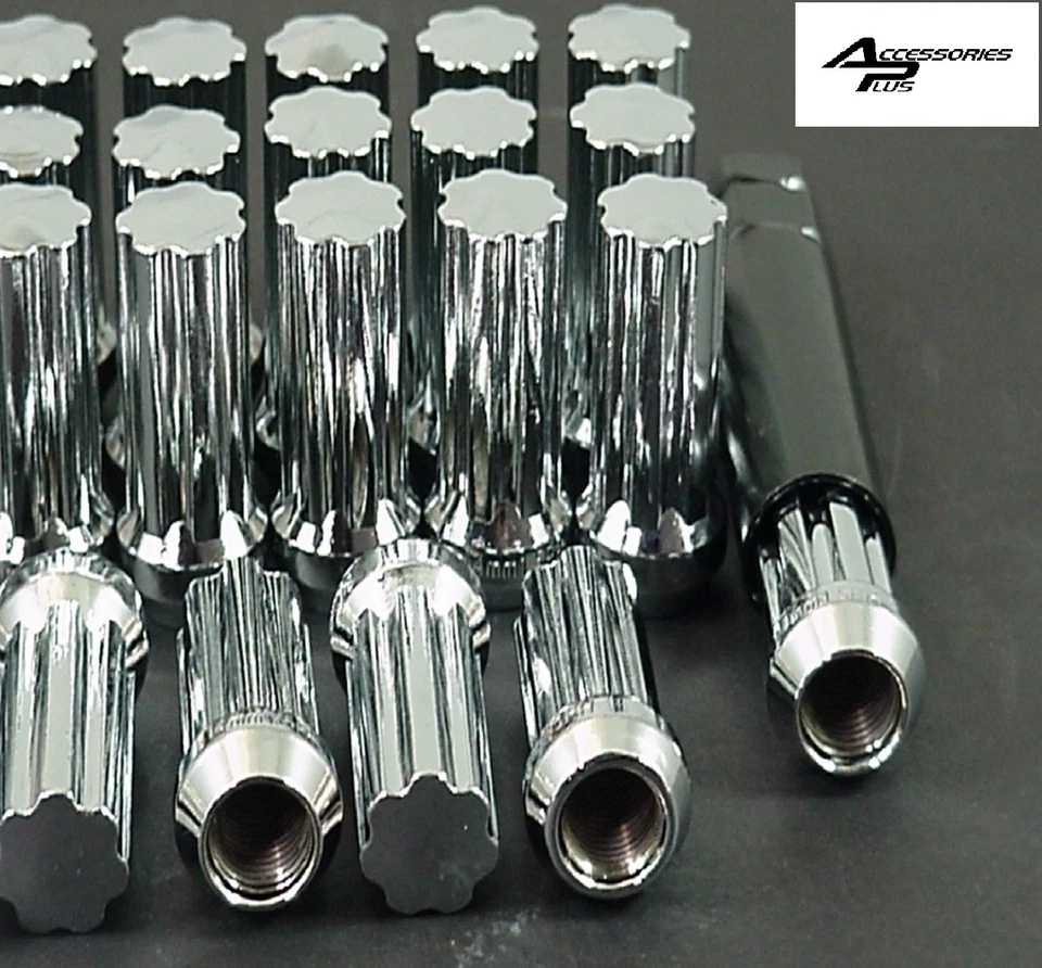 20 Pc 02-11 DODGE RAM 1500 SPLINE CUSTOM WHEEL LUG NUTS 9/16 & 1 KEY Part # 5658 - Image 1 of 1