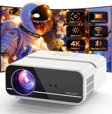 DBPOWER Projector 600ANSI Auto Focus/Keystone 1080P 4K 5G WiFi and Bluetooth - Image 1 of 4