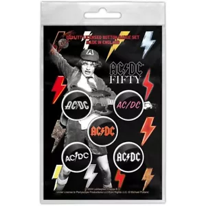 AC/DC CLASSIC LOGOS BADGE PACK OFFICIALLY LICENSED BADGE PACK - Imagen 1 de 5
