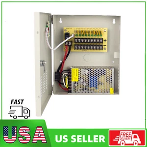 Ultrapoe 9CH DC12V 10A Power Supply Box Distribution For CCTV Security Camera - Afbeelding 1 van 5