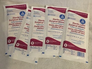 Lotto di 5 guanti chirurgici in lattice sterili Dynarex taglia 8 1/2 - Foto 1 di 3