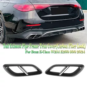 Hinten Auspuffrohrrahmen Für Benz E W214 E260 E300 AMG 2024-up Kohlefaser-Look - Picture 1 of 9