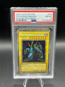 Tri-Horned Dragon Reverse Foil Misprint ERROR LOB-000 The Legend of Blue Eyes - Picture 1 of 6