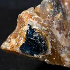Blue Covellite crystals on matrix. Mineral specimen. Murzinskoe, Altai, Russia