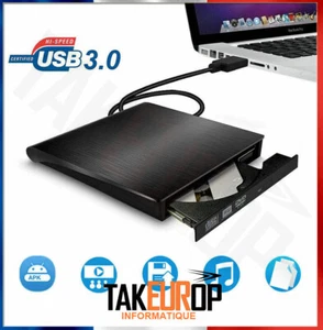 Lecteur CD DVD Externe,USB 3.0 Portable Graveur et Lecteur de CD-RW/DVD-RW - Picture 1 of 7