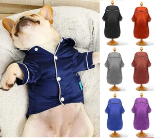 Large Pet Dog Pajamas Silk Bulldog Pajamas Coat Clothing Puppy Cat Clothes 5XL - Picture 1 of 35
