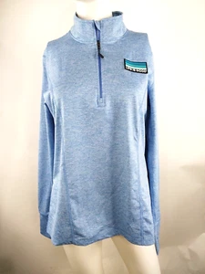 Life is Good Women Active Quarter Zip Pullover LIG Stripes Blue Medium 82792 - Picture 1 of 11