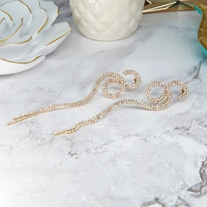 5" Premium lange elegante Infinity neue Mode Frauen Wasser Bohrer Ohrstecker - Bild 1 von 5