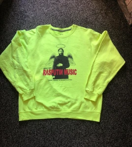 Vintage RASPUTIN MUSIC RECORD STORE Jumper Bay Area Rock N' Roll Amoeba 90s USA - Picture 1 of 4