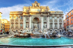 Trevi Fountain Rome Italy City Skyline Art Wall Print - POSTER 20x30 - Photo 1 sur 4