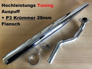 Zauberflöte TUNING Auspuff P3 Flansch links Krümmer Hercules Prima 2 3 4 5 Mofa - Bild 1 von 2