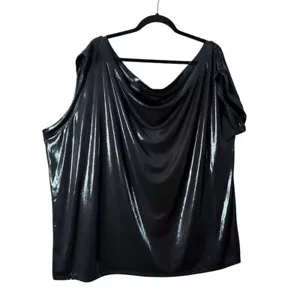 Torrid Liquid Shine Off The Shoulder Top Plus Size 4X 26 Metallic Statement - Picture 1 of 7