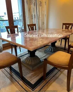 36"x24" Gemstone Table, Rose Quartz Dining Table Top, Crystal Quartz Countertops - Picture 1 of 5