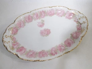 Haviland & Co Tropfen Rose 11,5" ovale Platte Schleiger 55 Mermod & Jaccard - Bild 1 von 8