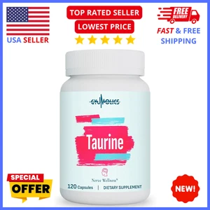 Taurin 2000mg 120ct - Energie-, Gehirn- & Fokusunterstützung mit L-Theanin & Vitamin B - Bild 1 von 11