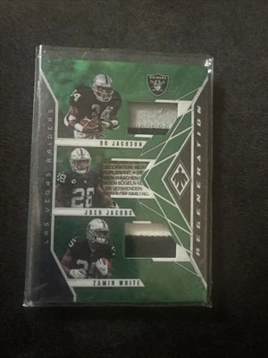 2022 Phoenix Regeneration Raiders 01/10 Bo Jackson J. Jacobs Z. White Tri Patch - Image 1 of 2