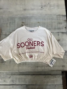 Camiseta para mujer OU Thrifted by LivyLu talla XL recortada única reelaborada - Imagen 1 de 4