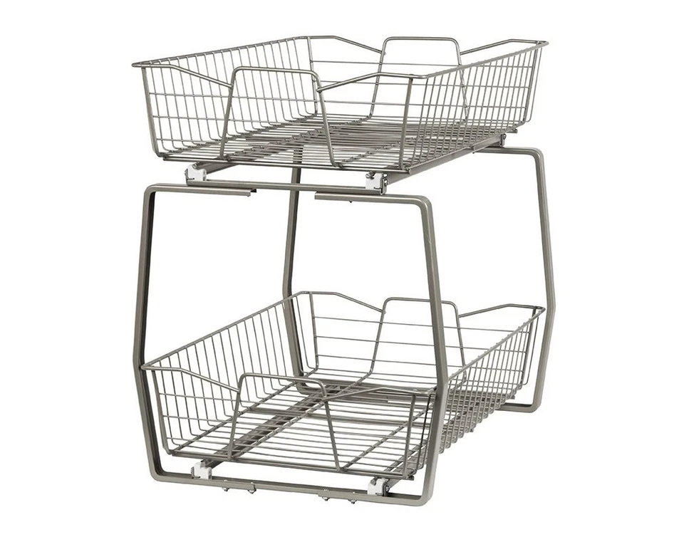 Organizador de gabinete de cocina 3089 2 niveles 14 pulgadas, níquel Foto 1 de 4