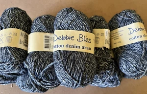 Debbie Bliss Yarn Lot 16 Skeins 14503 Stonewashed Cotton Denim Aran 50g ea New - Picture 1 of 4