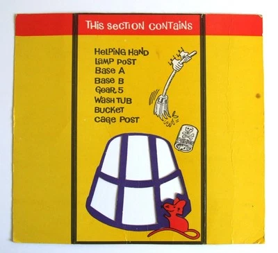Mouse Trap Vintage/Original "THis SecTiON CONTaiNs" Box Insert IDEAL 1963 Yellow - Image 1 of 4