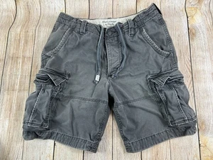 Herren Vintage Abercrombie & Fitch Cargo Shorts Größe 33 grau schwere Baumwolle - Bild 1 von 7
