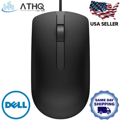 Dell MS116-BK USB Wired Optical Mouse 1000 DPI Black Scroll Wheel PC Laptop NEW - Image 1 of 4
