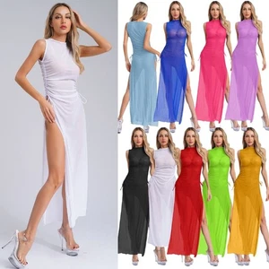 Mujeres Cubrir Playa Maxi Hawaii Vestido Traje de Baño Cuello Redondo Traje de Baño Adulto - Imagen 1 de 67