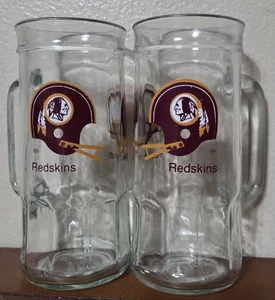 Vintage Set of 2 Washington Redskins Football Beer Mug Stein Fisher 7" NFL - Picture 1 of 8