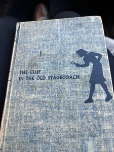 Vintage Nancy Drew The Clue in the Old Stagecoach 1960 Blue Tweed #37 - Foto 1 di 6