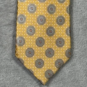 Ermenegildo Zegna Tie Mens Silk Geometric Medallion Pattern Made Italy - Picture 1 of 8