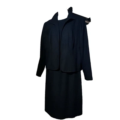 Vestido Shomi by Miller Skor 2 piezas talla 16 negro manga larga chaqueta vestido manga corta Foto 1 de 4