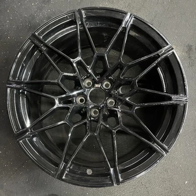 Rear BMW Black M3 M4 OEM Wheel 20” 2021-2024 Original Rim Factory 86607B - Image 1 of 4