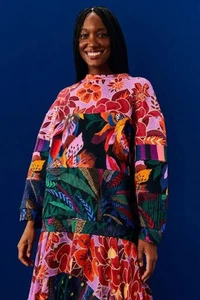Farm Rio Tropical Lilac Mixed Prints Oversized Sweatshirt Gr. Small Baumwolle - Bild 1 von 10