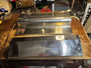 2 Vintage 14"  Aquarium Hoods w/  Lights Metaframe ? Stainless Steel See Desc - Picture 1 of 6