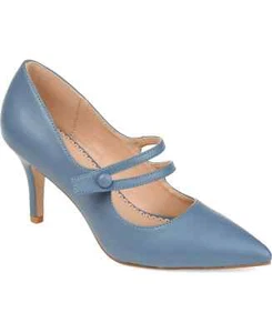 Journee Collection Sidney Mary Jane Damen-Pumps blau Kunstleder US-Größe 7 M - Bild 1 von 4