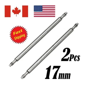 2 Pcs 17mm Watch Band Link Pin Replacement Stainless Steel Double Flanged End. - Bild 1 von 3