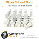 Wheel Bolts (20) 12x1.25 Flat Silver for Citroen C5 X 21-22 on Original Wheels