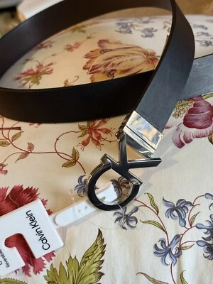 Cinturón reversible CK Calvin Klein negro/marrón talla para hombre nuevo con etiquetas Foto 1 de 4