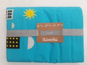 Construction Crib Skirt By Crate & Barrel 27" x 51" x 14" Blue Multicolor - Picture 1 of 3